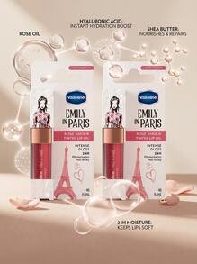 Vaseline Emily In Paris Tinted Lip Oil Rose Amour Duo Set – Lip Oil, Intense Gloss, For Women, Rose, Rose, Suitable For Daily Wear - Rose Love - View 2