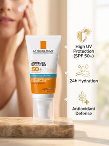 La Roche-Posay Anthelios Hydratisierende Creme UVMune 400 LSF 50+50ml – Sunscreen, Broad Spectrum SPF 50+, For Sensitive Skin, Fragrance-Free, Mexoryl 400, Suitable For Daily Facial Skincare Routine - Clear - View 3