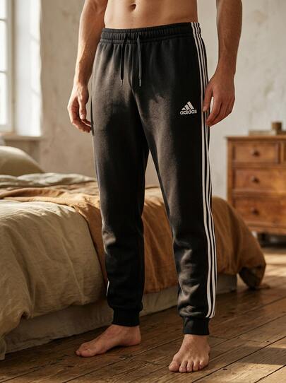 Adidas Men's Sports Pants Lightweight Durable Elastic Waist Travel Sports Office Black IB4030