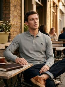 Fred Perry Men Sport Polos Comfortable Easy To Match Classic Travel Commuting Sports Blue M6006-670 - Grey - View 2