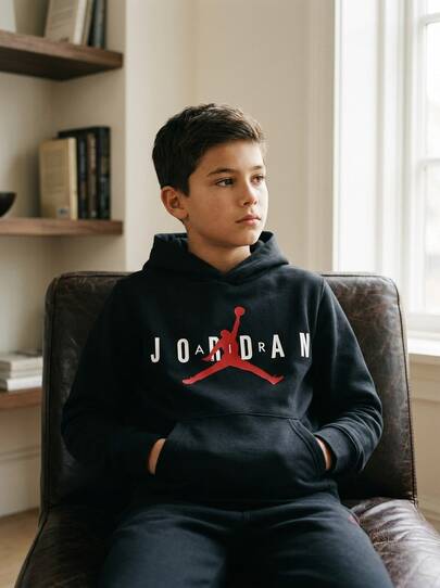Jordan Kids' Durable Fleece-Lined Stretchy Daily Outdoor School Black 95B910-023