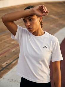 Adidas Women Sports Tees & Tanks Versatile Lightweight Easy To Match Weekend Training Casual White JH3693 - White - View 3