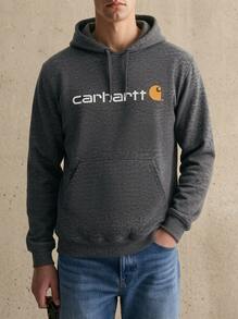 Carhartt هودي رياضي وخارجي للرجال، قابل للتنفس، سهل التنسيق، بقصة كلاسيكية، للرياضة والتنقل في عطلة نهاية الأسبوع، رمادي 100074-026 - رمادي - مشاهدة 3