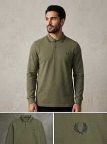 Fred Perry Men's Sports Tees & Tanks Comfortable Versatile Lightweight Travel Daily Weekend Green M3636-W49 - Green - View 4