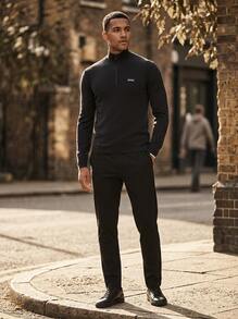 Hugo Boss Men Sports Tees & Tanks Moisture-Wicking Breathable Classic Fit Gym Daily Weekend Black 504985-18 - Black - View 1