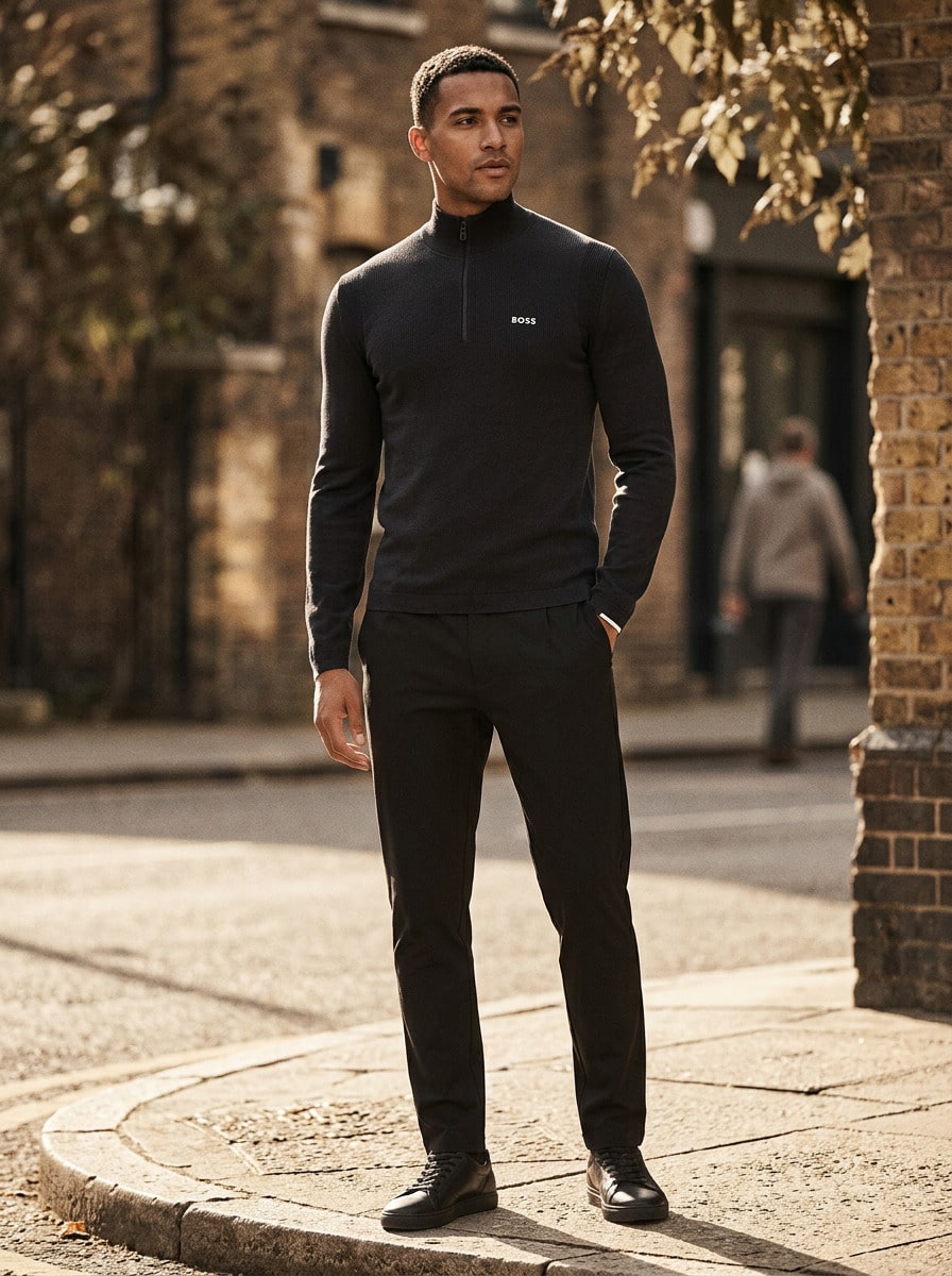 Hugo Boss Men Sports Tees & Tanks Moisture-Wicking Breathable Classic Fit Gym Daily Weekend Black 504985-18 - Black - View 1