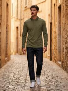 Fred Perry Men's Sports Tees & Tanks Comfortable Versatile Lightweight Travel Daily Weekend Green M3636-W49 - Green - View 3