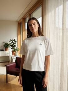 Adidas Women Sports Tees & Tanks Versatile Lightweight Easy To Match Weekend Training Casual White JH3693 - White - View 5