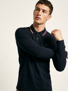 Fred Perry Men Sport Polos Soft Premium Breathable Casual Weekend Travel Navy M3636-T55 - Navy - View 3