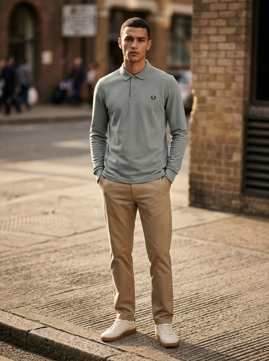 Fred Perry Men Sport Polos Comfortable Easy To Match Classic Travel Commuting Sports Blue M6006-670 - Grey - View 1