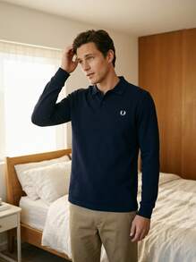 Fred Perry Men Sport Polos Comfortable Easy To Match Classic Travel Commuting Sports Navy M6006-608 - Navy - View 2