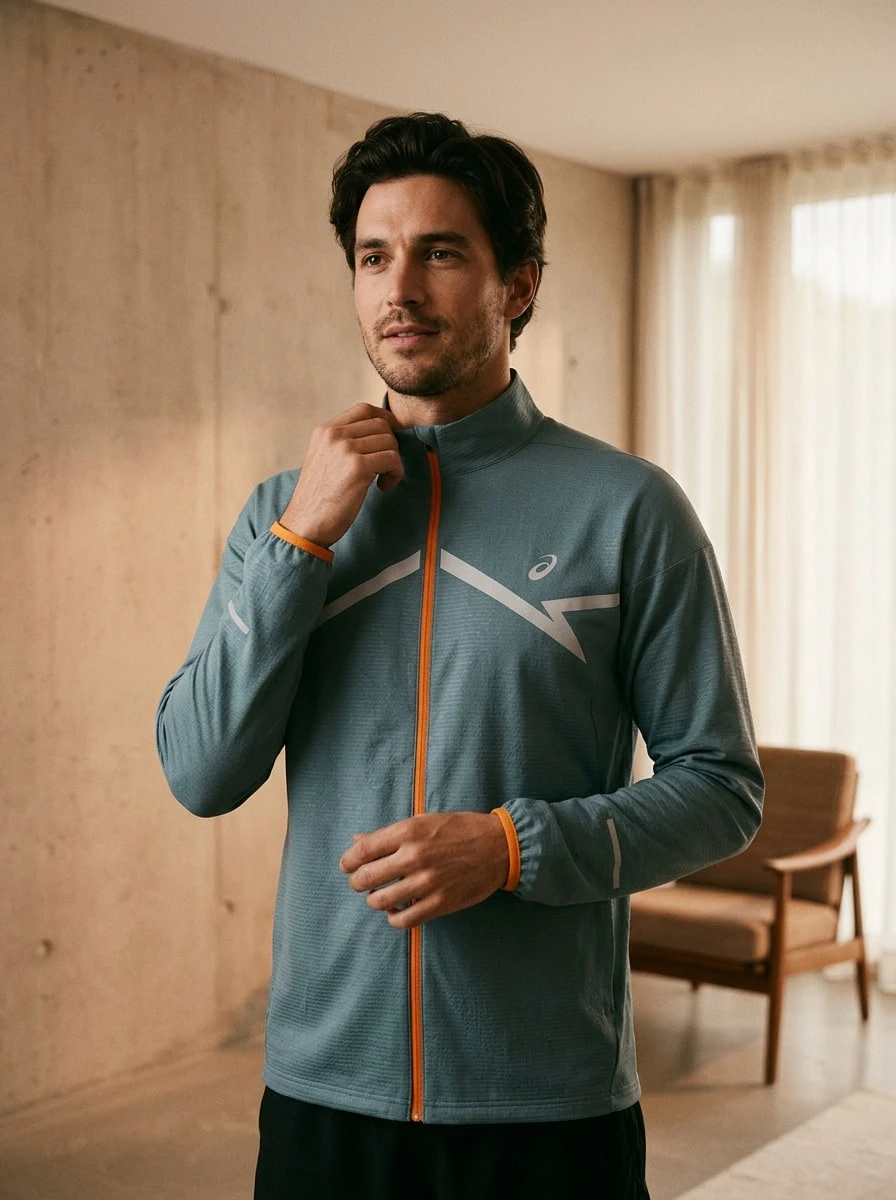 Asics CORE SS TOP Men's Outdoor Jackets Quick-Dry Windproof Packable Daily Training Travel Blue 2011C875-400 - FOGGY TEAL - View 1