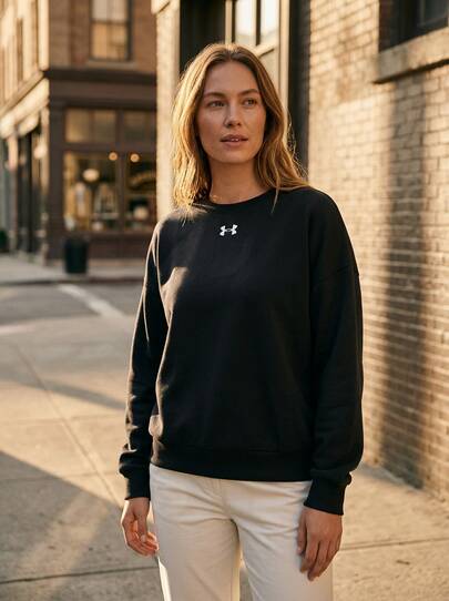 Under Armour UA Sports Sweatshirts Stretchy Comfortable Cozy Sports Commuting Going Out Black 1386463-001