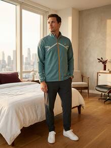 Asics CORE SS TOP Men's Outdoor Jackets Quick-Dry Windproof Packable Daily Training Travel Blue 2011C875-400 - FOGGY TEAL - View 2
