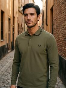 Fred Perry Men's Sports Tees & Tanks Comfortable Versatile Lightweight Travel Daily Weekend Green M3636-W49 - Green - View 6