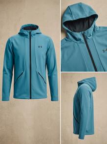 Under Armour Men Sports Jackets Packable Warm Durable Daily Training Commuting Blue 6014621-466 - Boundless Blue / Black - View 2