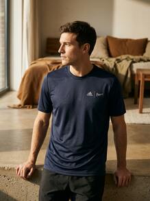 Adidas Men Soccer Jerseys Comfortable Easy To Match Classic Travel Commuting Sports NAVY HR6989 - NAVY - View 1