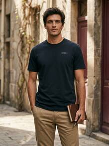 Diesel Men's T-Shirts Stretchy Soft Durable Training Vacation School Green A18997RPATI-81E - Navy Blue - View 5