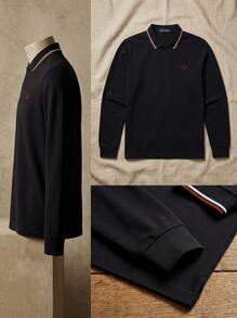 Fred Perry Men Sport Polos Soft Premium Breathable Casual Weekend Travel Navy M3636-T55 - Navy - View 4