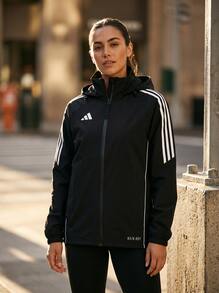 Adidas جاكيتات رياضية متعددة الاستخدامات متينة معزولة كاجوال عطلة نهاية الأسبوع والتنقل باللون الأسود IP6668 - أسود / أبيض - مشاهدة 1