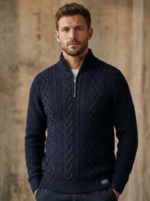 Superdry جاكيت رجالي متعدد الاستخدامات دافئ وخفيف الوزن للخروجات والمكتب والتنقل باللون الأسود M6110639A-98T - البحرية - مشاهدة 2