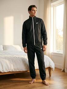 Nike Men Sports Sets Breathable Versatile Comfortable Daily Casual Weekend Black DR3337-010 - BLACK/WHITE - View 1