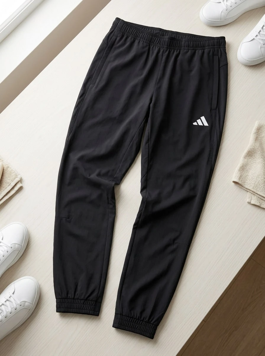 Adidas بنطال رياضي رجالي قابل للتنفس وصديق للبشرة متعدد الاستخدامات للرياضة والمكتب وعطلة نهاية الأسبوع باللون الأسود JY3550 - الأسود - مشاهدة 1