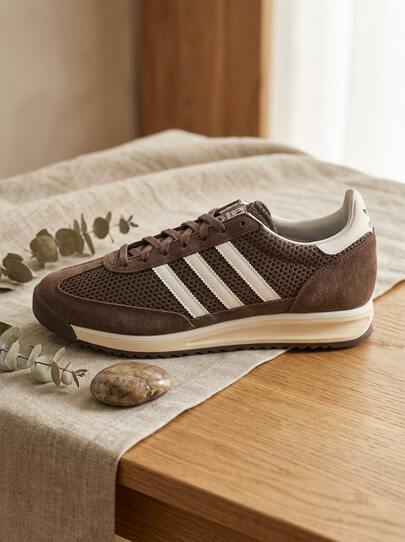 Adidas SL 72 RS Earth Strata Unisex Sneakers Breathable Sweat Absorption Lightweight Versatile Outdoor School Brown/White JR8774