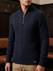 Superdry جاكيت رجالي متعدد الاستخدامات دافئ وخفيف الوزن للخروجات والمكتب والتنقل باللون الأسود M6110639A-98T - البحرية - مشاهدة 4