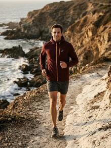 Asics CORE SS TOP Men's Outdoor Jackets Adjustable Warm Stretchy Weekend Commuting Outdoor Red 2011C259-600 - ANTIQUE RED/BRIGHT ORANGE - View 3