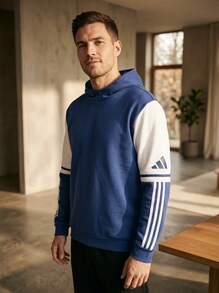 Adidas Men's Sports & Outdoor Hoodies Warm Lightweight Durable Weekend Sports Commuting Blue JD2972 - Blue - View 1
