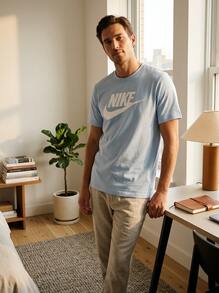 Nike Men Sports Tees & Tanks Breathable Classic Fit Quick-Dry School Gym Daily Baby Blue AR5004-057 - Baby Blue - View 3