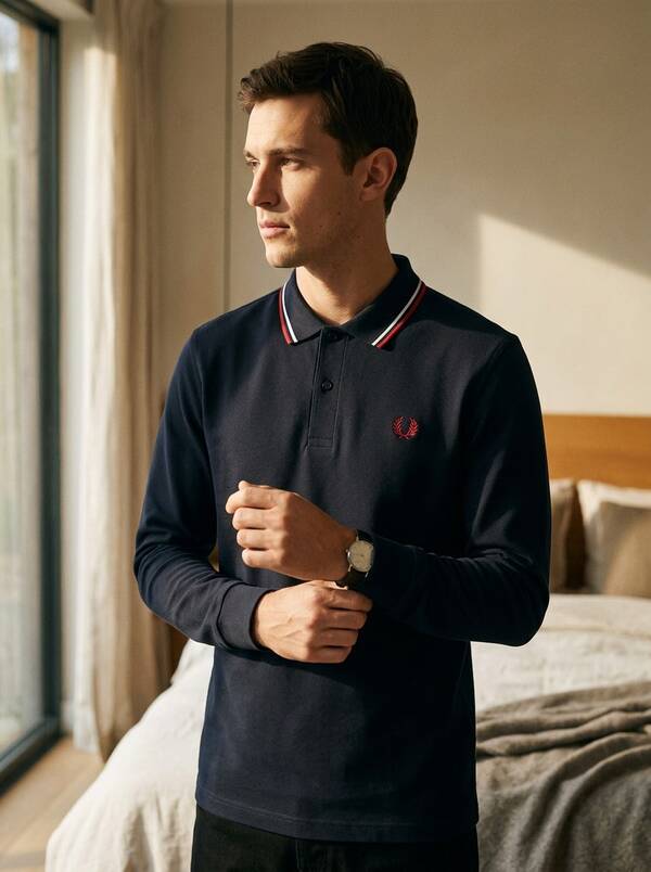 Fred Perry Men's Skin-Friendly Versatile Comfortable Business Casual Casual Outing Navy M3636-T55