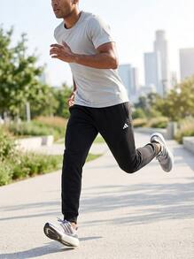 Adidas Men's Sports Pants Durable Elastic Waist Classic Fit Commuting Casual Gym Black KS7959 - Black - View 2