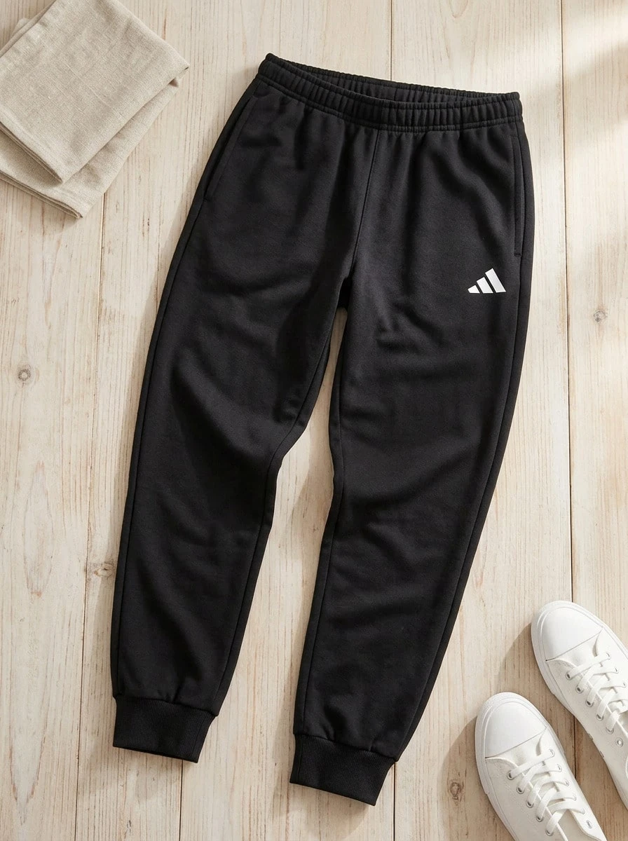 Adidas Men's Sports Pants Durable Elastic Waist Classic Fit Commuting Casual Gym Black KS7959 - Black - View 1