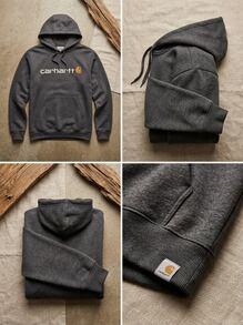 Carhartt Men's Sports & Outdoor Hoodies Breathable Easy To Match Classic Fit Weekend Sports Commuting Grey 100074-026 - Gray - View 2