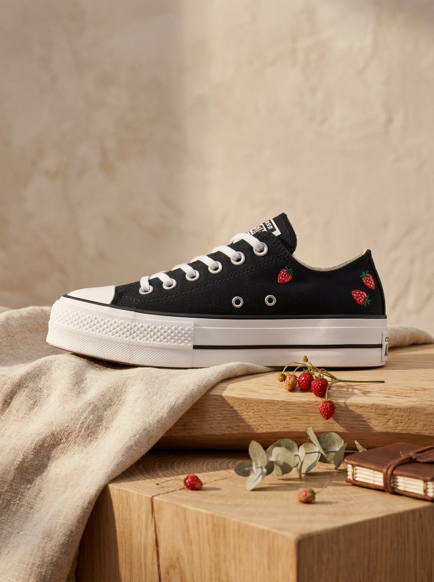 CHUCK TAYLOR ALL STAR LIFT Women Sneakers Sweat Absorption Breathable Sun Protection Warmth Sports Daily School Women Black/Pink A14935C