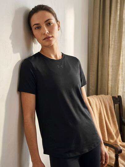 Under Armour UA Sports Tees & Tanks Breathable Classic Fit Quick-Dry Training Vacation School Black 1389564-001