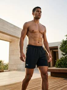 Under Armour Men Sports Shorts Comfortable Classic Fit Durable Summer Gym Daily 1379779-001 - Black - View 5
