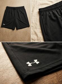 Under Armour Men Sports Shorts Comfortable Classic Fit Durable Summer Gym Daily 1379779-001 - Black - View 3