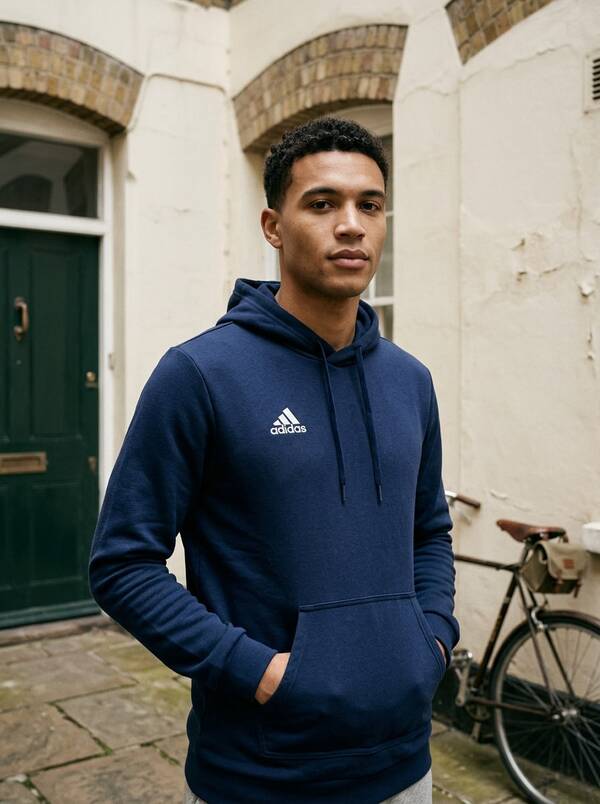 Adidas Men's Sports & Outdoor Hoodies Classic Fit Soft Versatile Daily Outdoor School Blue H57513