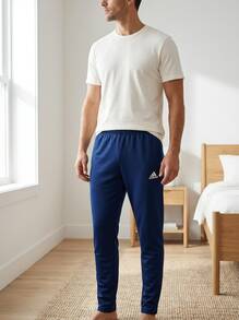 Adidas Men's Outdoor Pants Stretchy Quick-Dry Breathable Daily Outdoor Commuting Blue HB5329 - Navy Blue - View 2