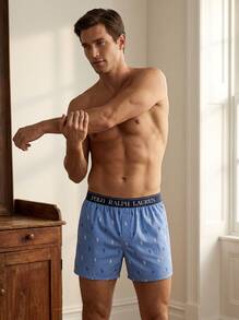 Ralph Lauren ملابس رجالية سريعة الجفاف وقابلة للتنفس وصديقة للبشرة للسفر والرياضة والمكتب 714830273 - BLUE/GREY - مشاهدة 8