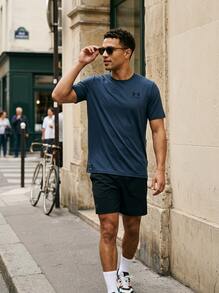 Under Armour SPORTSTYLE Men Sports Tees & Tanks Comfortable Versatile Lightweight Daily Weekend Training 1326799-408 - Navy - View 1