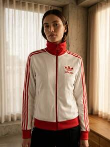 Adidas Sports Jackets Premium Lightweight Adjustable Weekend Commuting Outdoor White JX7849 - Red and White - View 5
