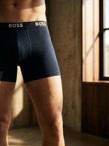 Hugo Boss Men Trunks Skin-Friendly Comfortable Moisture-Wicking Sports Daily Home 50475282-480 - Navy - View 1