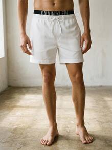 Calvin Klein CK SWIM Men Swim Trunks Shorts Durable Breathable Soft Training Casual Running White KM0KM01093-YCD - White - View 2