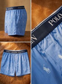Ralph Lauren ملابس رجالية سريعة الجفاف وقابلة للتنفس وصديقة للبشرة للسفر والرياضة والمكتب 714830273 - BLUE/GREY - مشاهدة 4