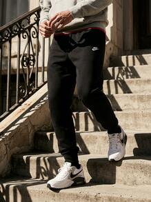 Nike Men Sports Pants Classic Fit Easy To Match Soft Gym Travel Sports FN3787-010 - Black/Black/White - View 3