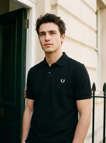 Fred Perry قميص بولو رجالي أسود